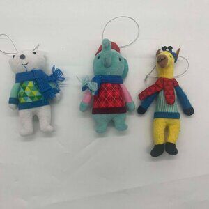 3 WONDERSHOP Target Animals in Scarves Christmas Ornaments VGUC Polar Bear VGUC